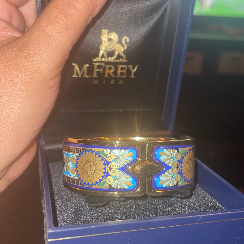M. Frey wien 24k gold Enamel bracelet & necklace